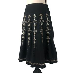 Ariella Black Embroidered Skirt Small